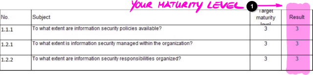 I livelli di maturità della vostra azienda nel foglio Excel “Risultati (ISA5)”